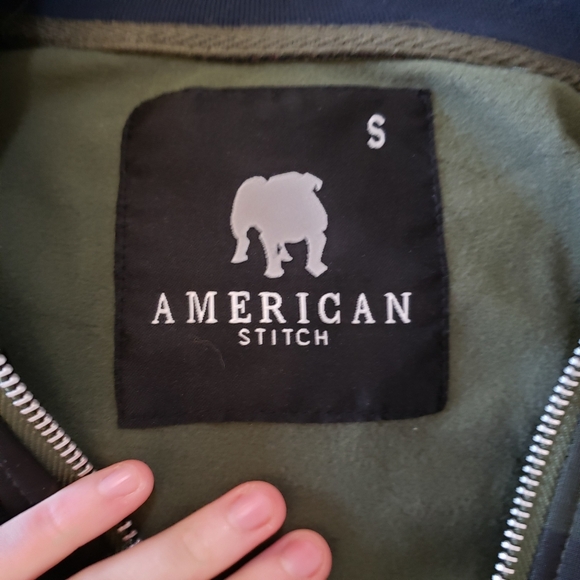 ⭐American Stitch 2 Piece Camo Green & Coral Stripe Zip Up Track Suit Size Small - Picture 5 of 16